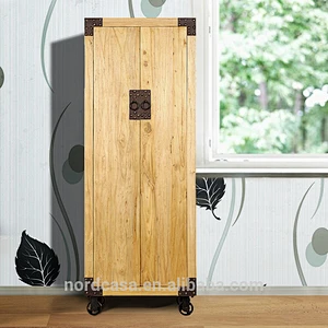 vintage industrial wood color recycle elm wood chinese tall cabinet