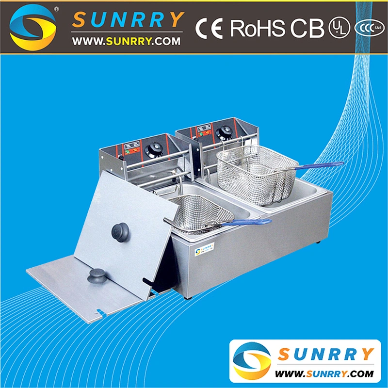 High Quality Commercial Economic Electric Deep Fryer with 2 tanks 2 baskets for Sale