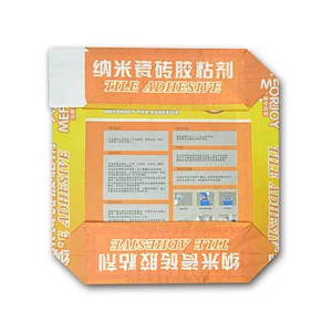 Custom 20kg kraft paper valve bag packaging for ceramic tile glue, putty powder