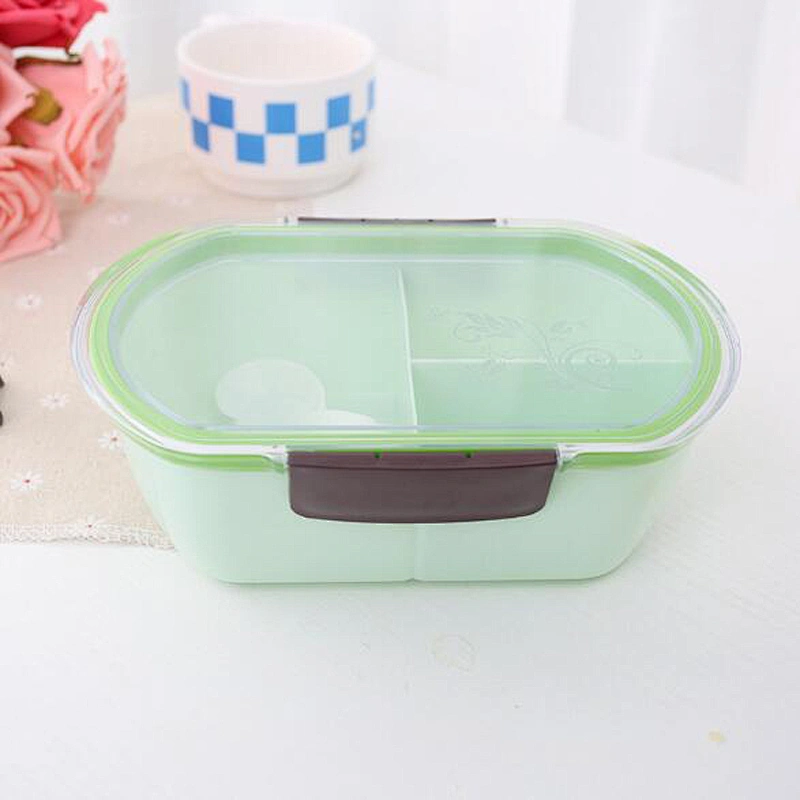 Portable Divided Sealed Lunch Box For Kids With Lovely Lock Design