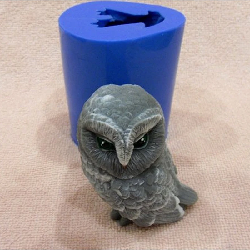 Owl silicone Soap mold 3D animal candles making mould Silica