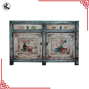 oriental distressed painted furniture for stores use
