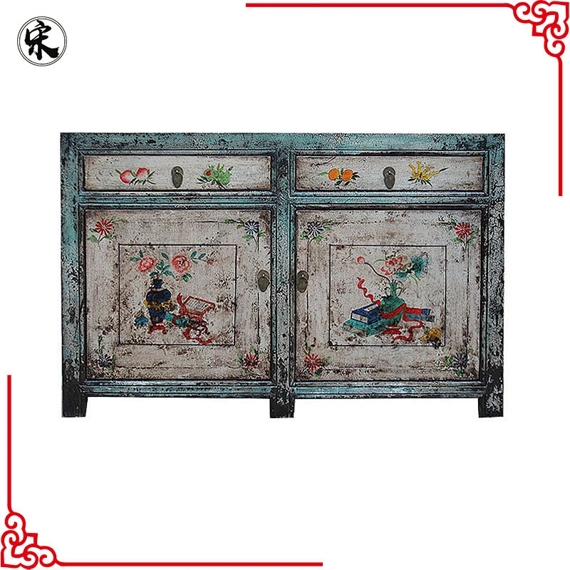 oriental distressed painted furniture for stores use