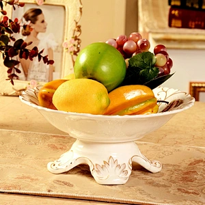 Royal ceramic jewelry dishes with stand lace decorate pattern for fruit