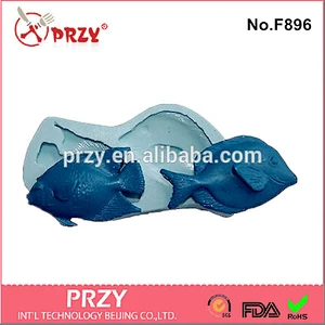 PRZY Model F896 Silicone 2- fish hole Fondant Cake Mold factory price for sale