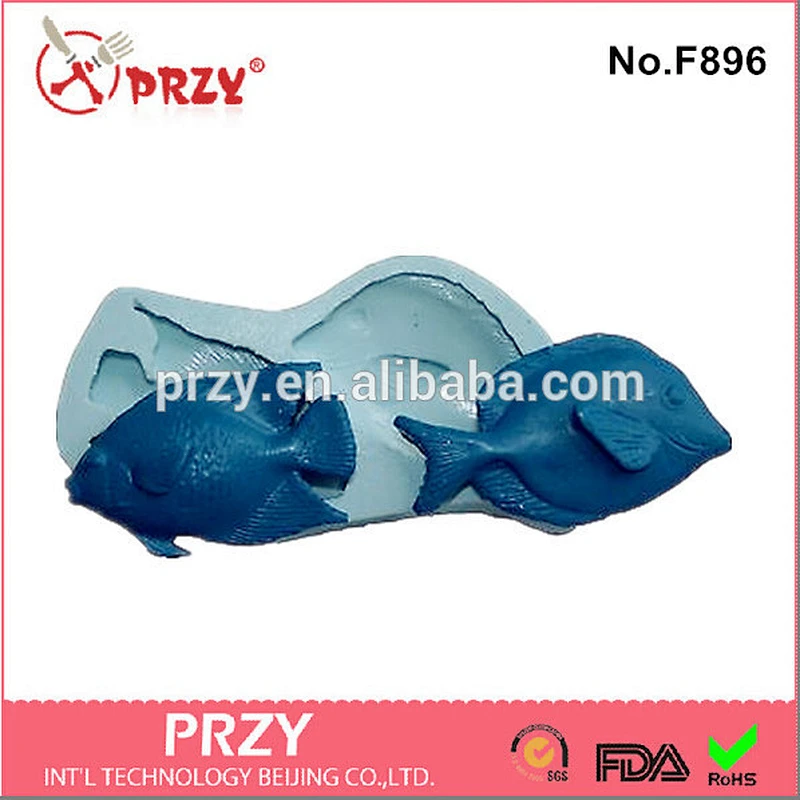 PRZY Model F896 Silicone 2- fish hole Fondant Cake Mold factory price for sale