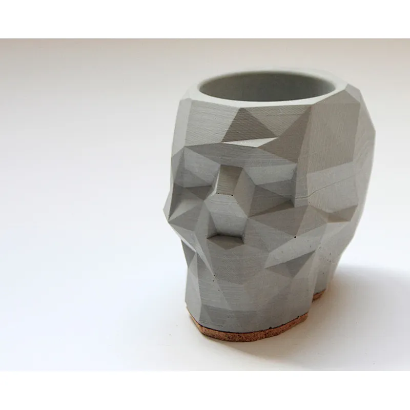 S9064 Geometric Skull flower pot molds Concrete pot silicone molds concrete holder molds cement moulds