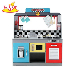 Juguete de madera colorido educativo de la cocina 2018 del nuevo estilo para entrenar a la habilidad W10C369 de los niños