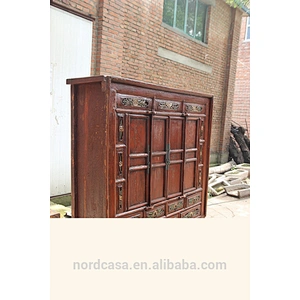Chinese antique buddha cabinet original red