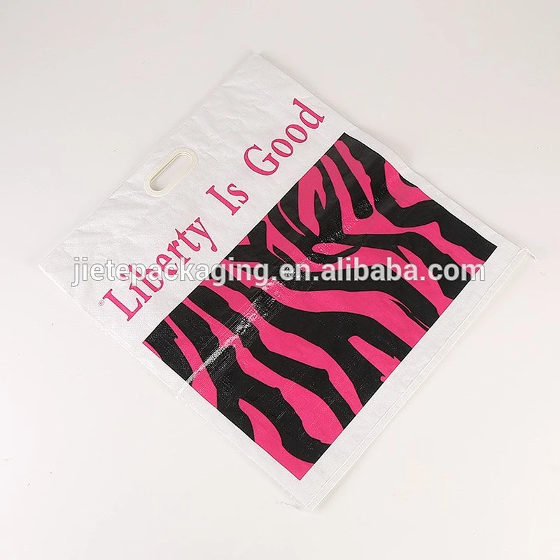 Industrial and agriculture use bopp laminated pp woven fabric white plastic shopping bag for flour,sugar,feed,fertilizer,cement