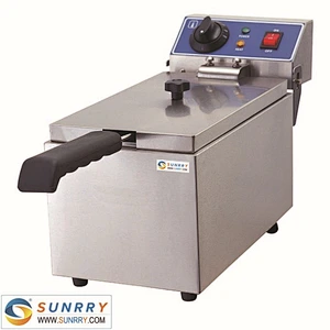 Counter-top double chip fryer 1 Tank 1 basket with mini fryer basket and heating element (SY-TF16 SUNRRY)