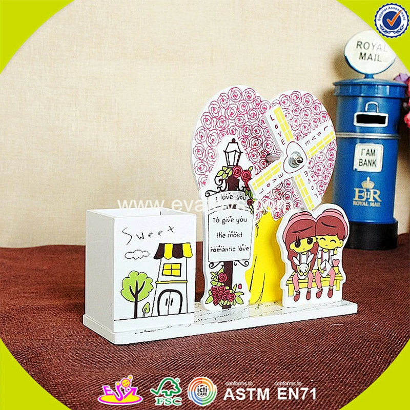 wholesale baby wooden brush pot with musical box fashion kids wooden brush pot with musical box W02A036