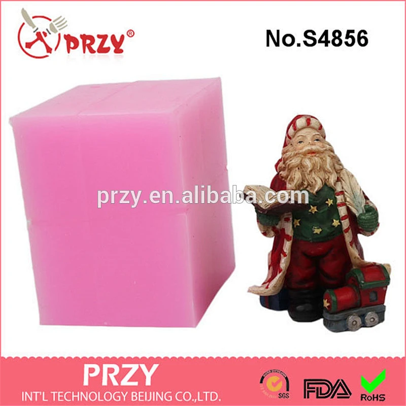 S4856 3D Santa Claus Christmas Mold Silicone Soap Mold Concrete Molds