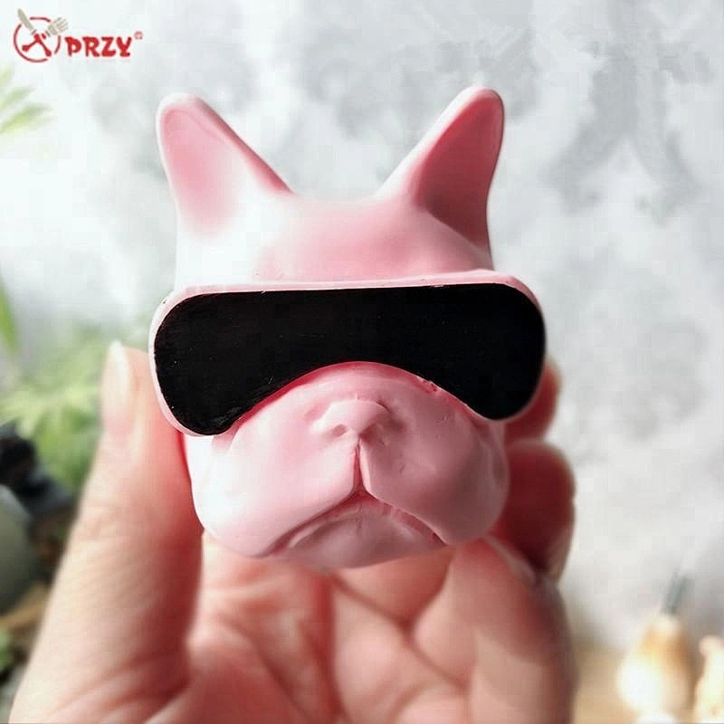 Fighting glasses dog Candle moulds car Aroma Stone decoration Mold Diy puppy Soap silicone Moulds