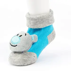 Autumn Winter wholesale kids manufacturers Newborn non slip floor lovely cartoon cat bear coral velvet Baby shoe Socks