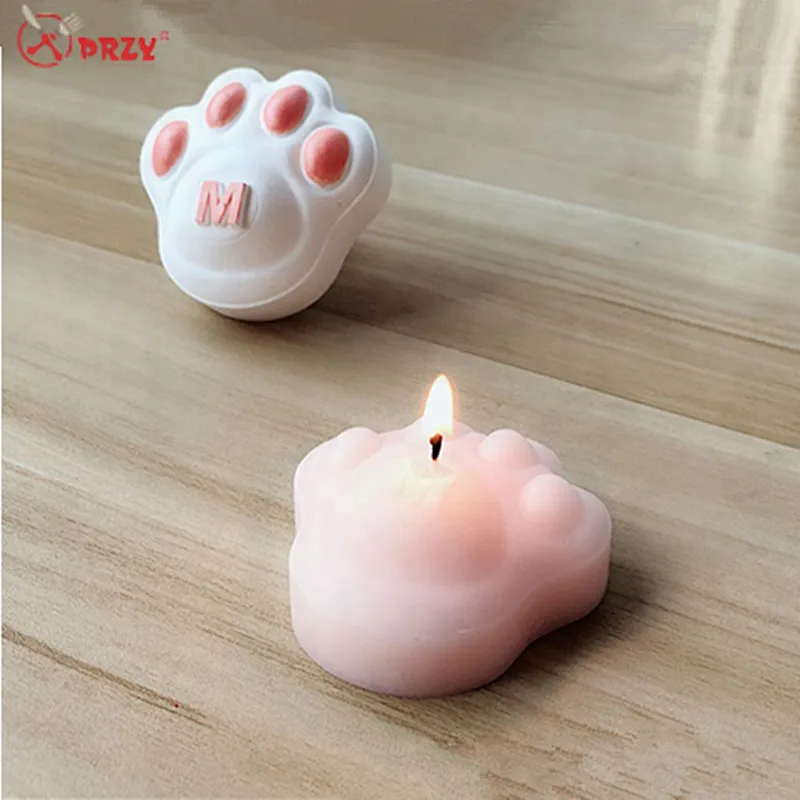Cute large cat claw Aroma Stone molds diy Candle mould silicone Car gypsum Cat decorations mold