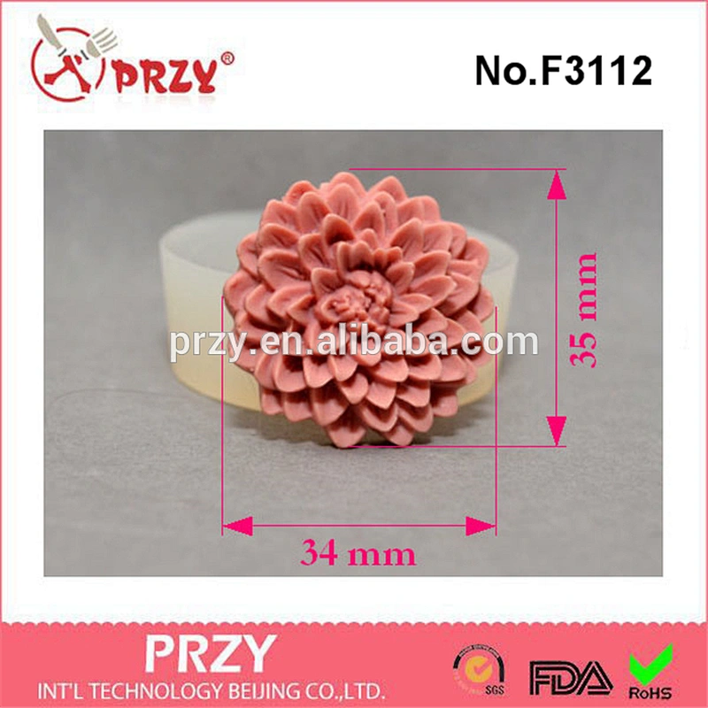 F3112 PRZY Flower Dahlia - Silicone mold, sugarcraft resin fimo polymer clay mould