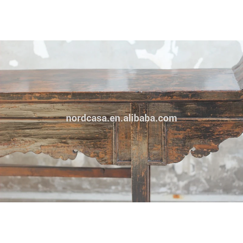 ANTIQUE RECYCLE WOOD CARVING CONSOLE TABLE