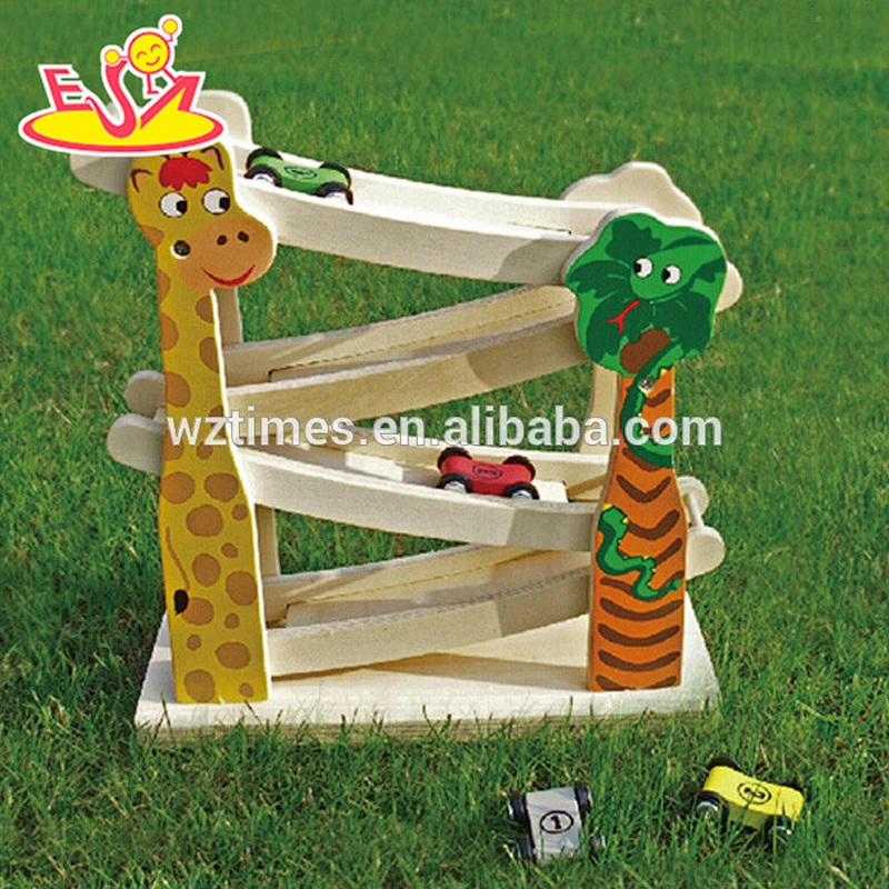 Wholesale interesting mini car game wooden rail slide toy for children W04C039