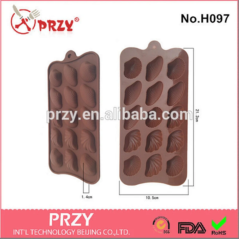 H097 PRZY 2015 new ocean shell shaped chocolate mold