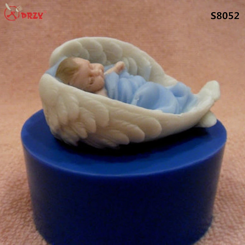 Angle series mold Baby sleeping on wings Silicone Candle Molds Silicone soap moulds