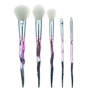 2018 Trending 5pcs Makeup Brush Sets With Synthetic Hair And Curve Design Handle