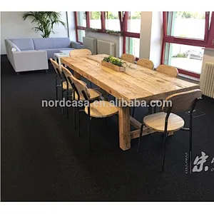 vintage wood Old Pine rustic dining table with seat