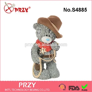 S4885 Silicone Soap Mold Teddy Bear Sheriff 3d Mold Cowboy Flexible Resin Mold
