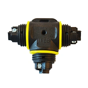 T Type Nylon IP68 M20 Electric LED Light Waterproof Connector
