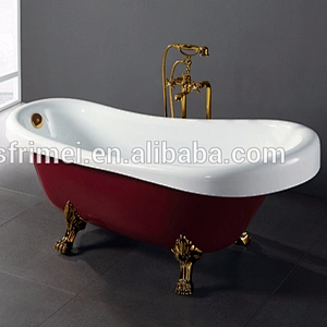 New Style Factory Wholesale Price Bathing Red Bathtub With Four Legs