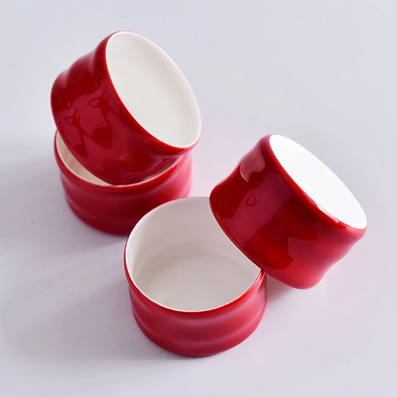 New bone china porcelain bright red cup coffee tea cup sets for wedding