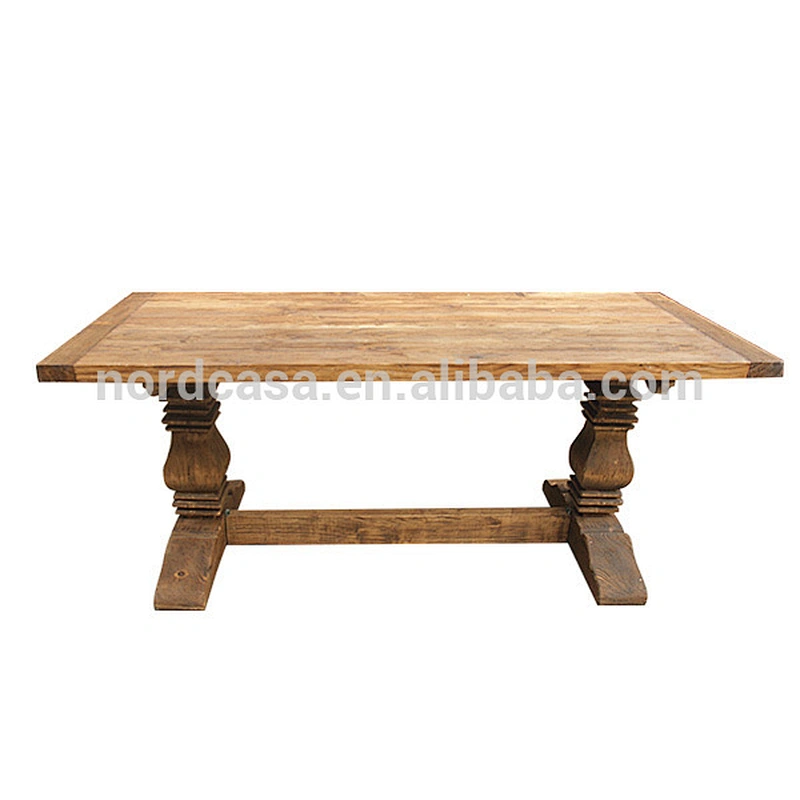 French country antique rustic recycled elm wooden table handcrafted wholesale dining table
