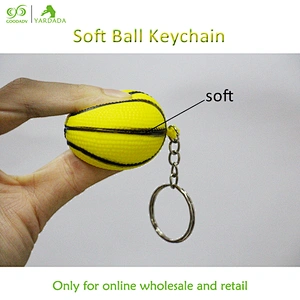 40mm diameter elastic ball children's toys, color PU basketball key chain, wallet pendant car pendant promotional gifts in stock
