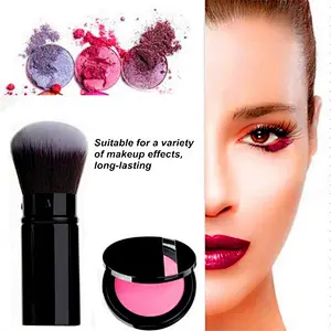 Wholesale high quality cosmetic makeup brush professional private label retractable blush powder make up brush