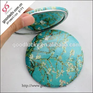 2017 full color printed metal tin small mini purse mirror