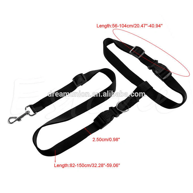 Adjustable Hands Free Leash Dog Pet Lead Waist Belt For Jogging Walking Running