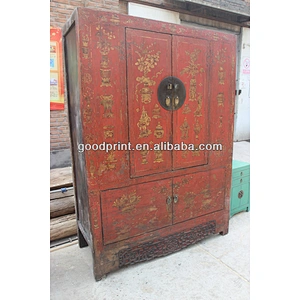 Chinese antique hand painted wedding wardrobe