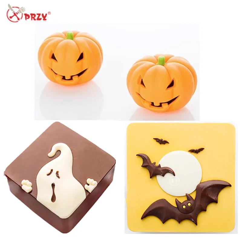 Halloween series Large Cake molds Pumpkin Silicone soap Mould terrible Skull head cake decoration Molds