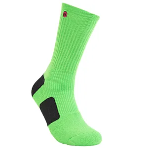 Cotton embroidery free terry sport socks