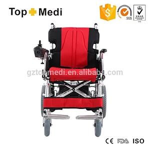 Imported Joystick Control Portable Folding Sliver Color Electric Wheelchair for the disabled
