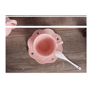 New design multifunctional coffee cup set 6 cups and spoon matching iron frame/three pot/pot holder