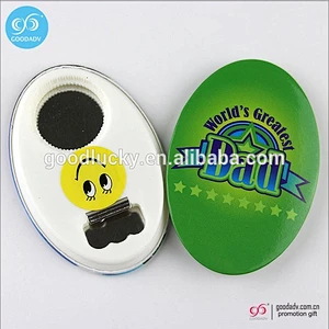 Multifunctional magnetic tin opener custom printed 58mm button bottle opener