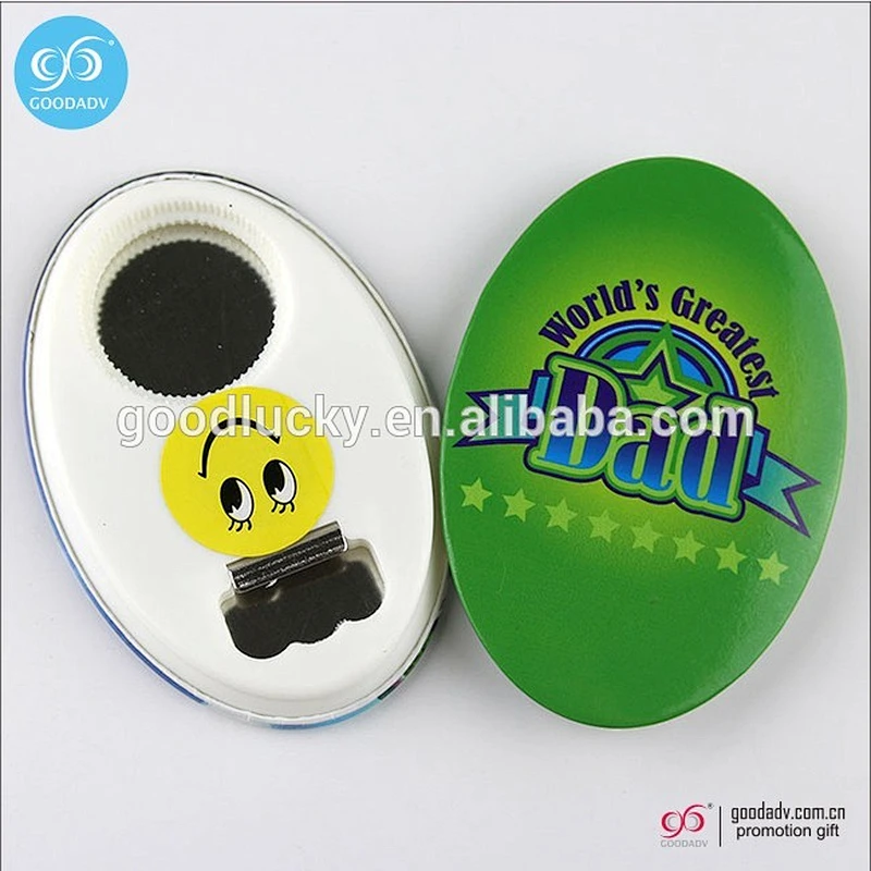 Multifunctional magnetic tin opener custom printed 58mm button bottle opener