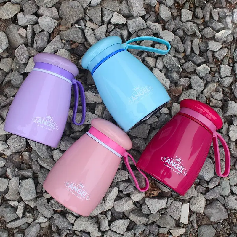 Lovely Portable Double Wall Stainless Steel Vacuum Water Bottle Travel Vacuum Mug Customized Logo