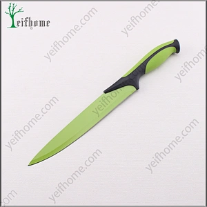 Factory supply colorful soft handle 5 pcs non-stick coating knife set