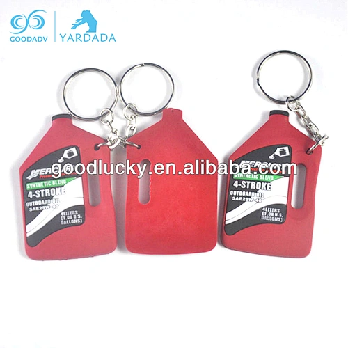 Oil bottle shape pvc rubber key chain