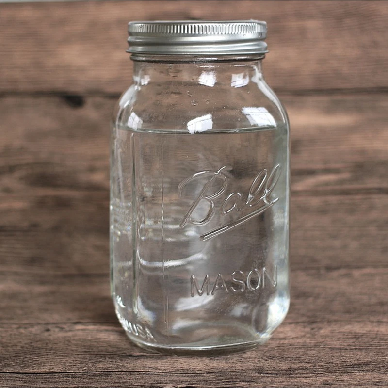 Regular Mouth Ball Pint Mason Jar with Metal Lid for Cold drinking or Packing