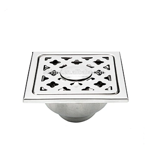 Bathroom Accessories Concrete Chrome Plate Square Insert Shower Floor Drain