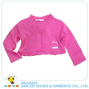 Cute spring 100% cotton interlock baby girls jackets coats