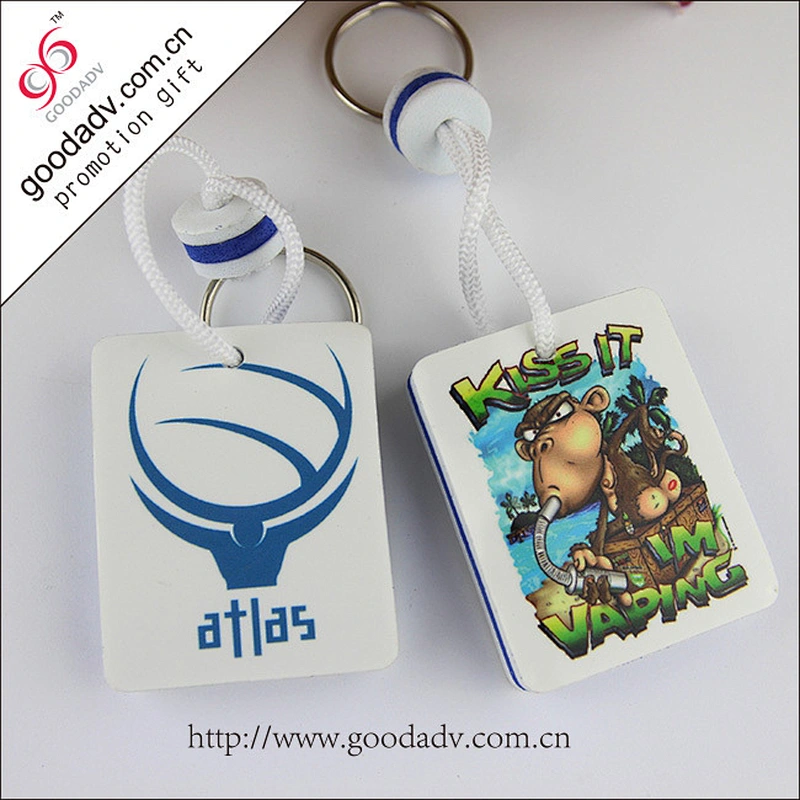 Hot selling advertising gift eva foam floating keychain with custom printed logo